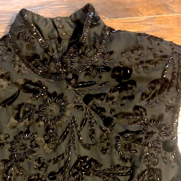 Vintage NWT Black beaded dress - Picture 2 of 2